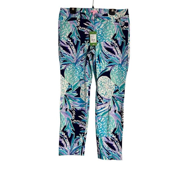Lilly Pulitzer Kelly Skinny Ankle Pants Womens Size 12 Navy Alotta Colada NWT - Picture 1 of 10